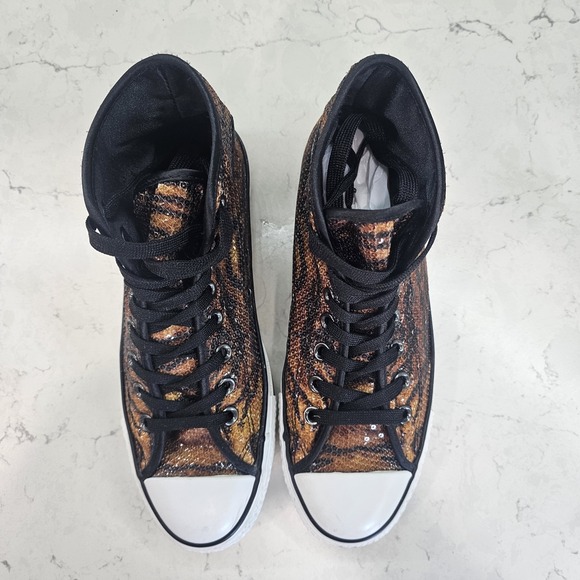 Converse Chuck Taylor All Star Tiger Sequin High Tops Women's Sz 9 Mens 7 - Picture 4 of 14